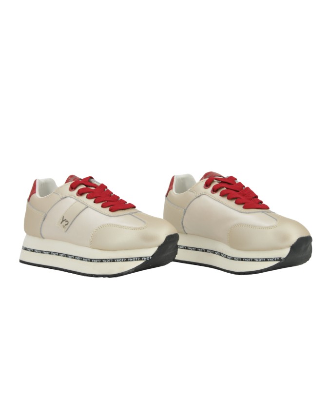  Ynot - Sneakers Donna Platform in Pelle