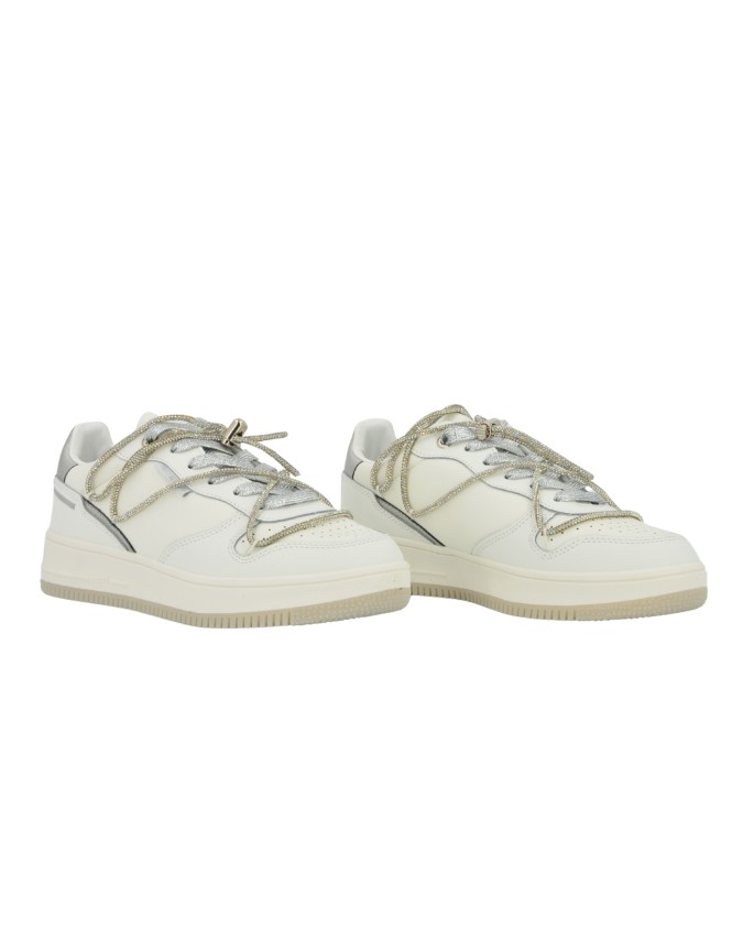  Ynot - Sneakers Donna Basse in Pelle con Dettaglio Gioiello