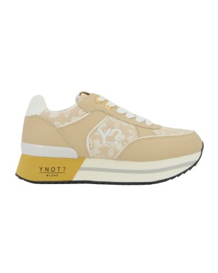 Ynot - Women's Leather and Fabric Platform Sneakers