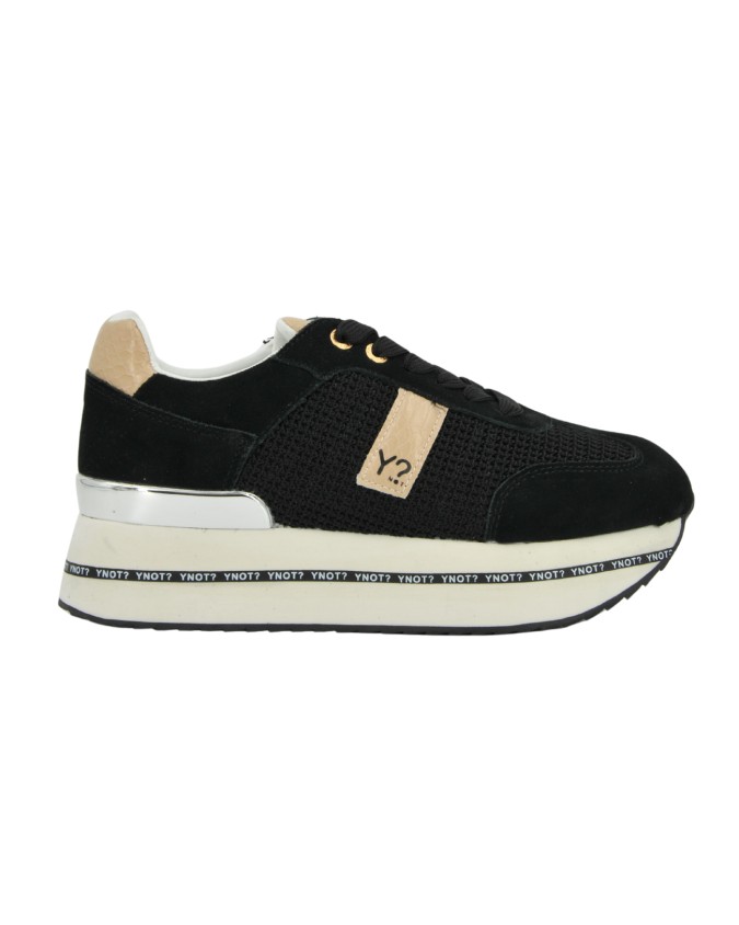  Ynot - Sneakers Donna Platform in Pelle Scamosciata
