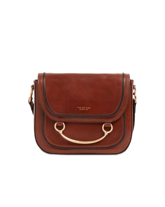  The Bridge - Borsa a tracolla in pelle con patta Luce