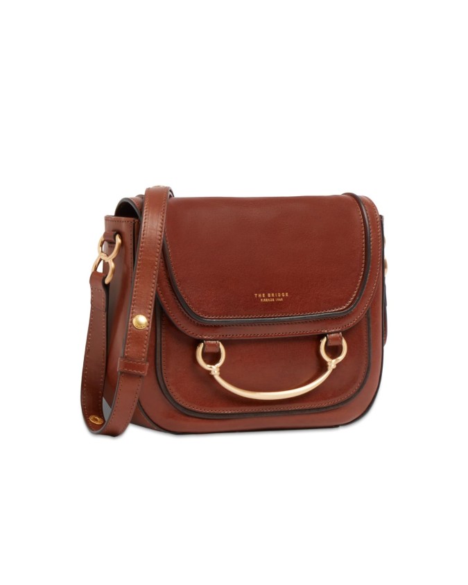  The Bridge - Borsa a tracolla in pelle con patta Luce