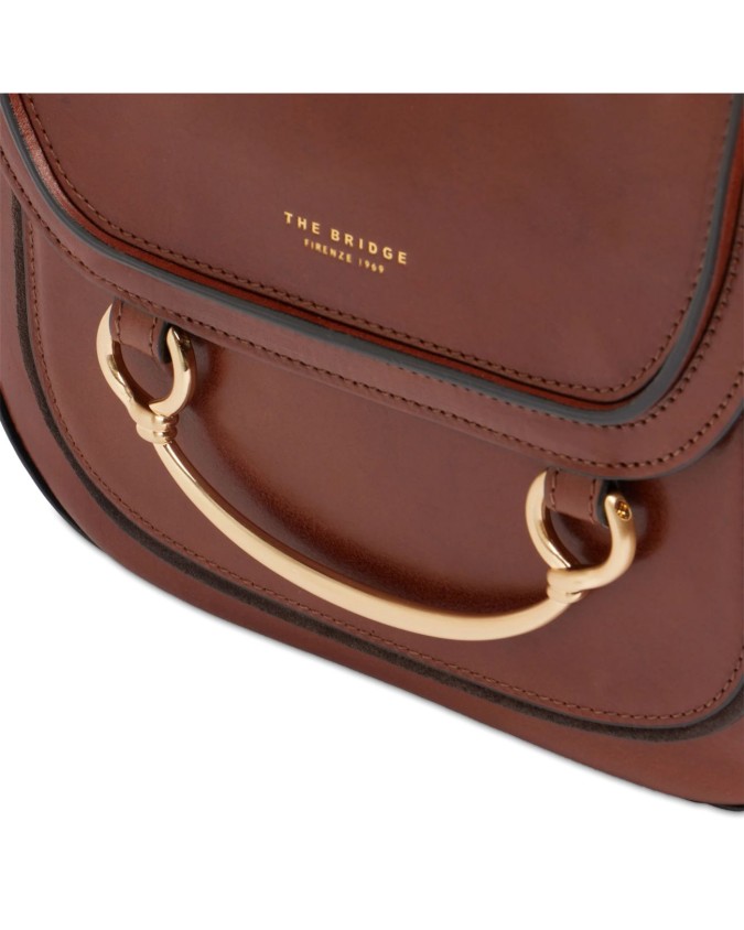 The Bridge - Borsa a tracolla in pelle con patta Luce