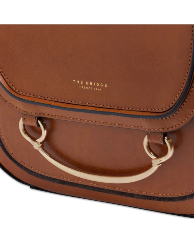  The Bridge - Borsa a tracolla in pelle con patta Luce