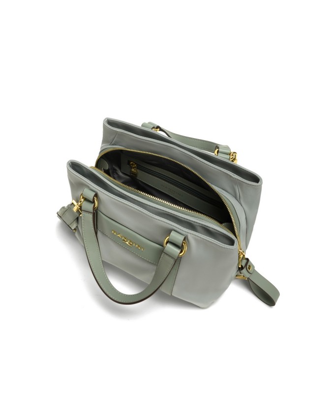  Nannini - Borsa a mano in nylon e pelle con doppio manico