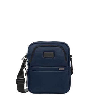  Tumi - Borsa a tracolla compatta in pelle in nylon balistico