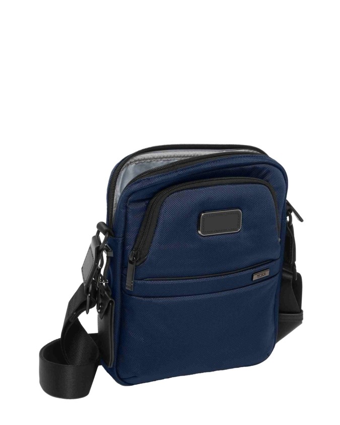  Tumi - Borsa a tracolla compatta in pelle in nylon balistico