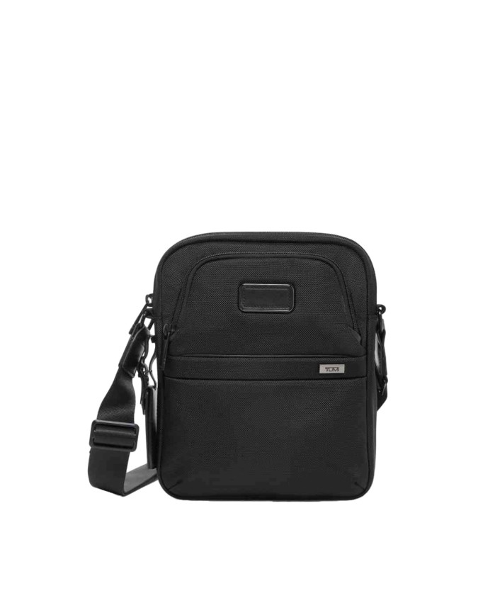  Tumi - Borsa a tracolla compatta in pelle in nylon balistico