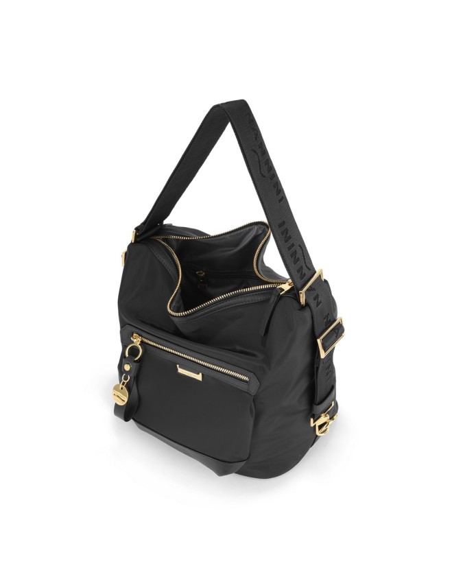 Nannini - Nylon and Liberty Leather Shoulder Bag That Converts