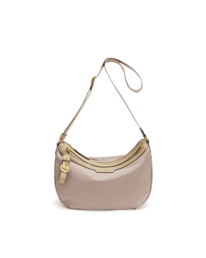  Nannini – Borsa a spalla mezzaluna in nylon e pelle Liberty