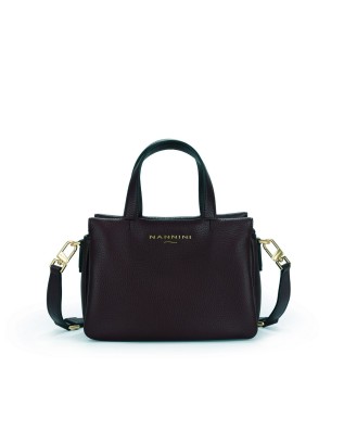 Nannini - Lederhandtasche mit Schulterriemen Lima - Schwarz