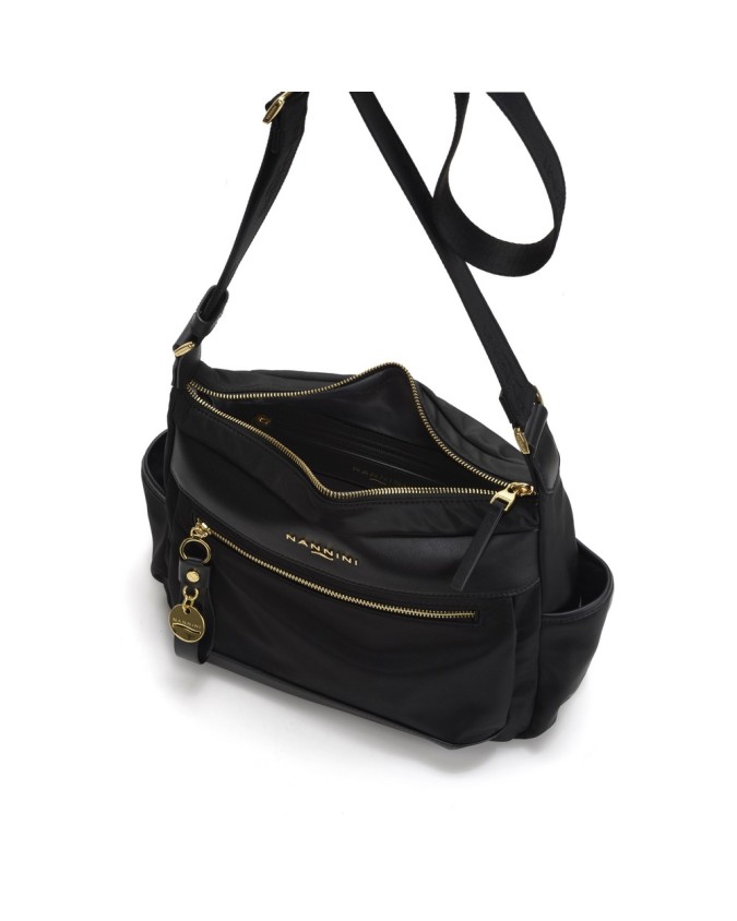  Nannini – Borsa a tracolla media in nylon e pelle Liberty