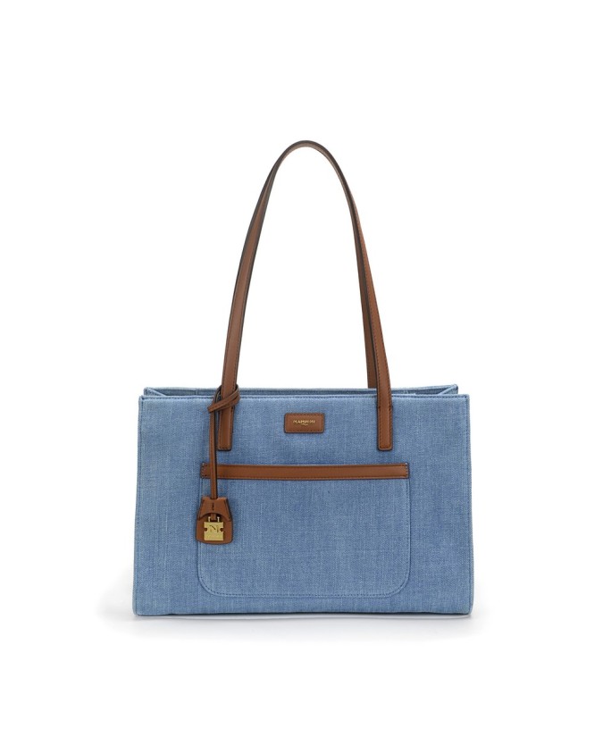  Nannini - Borsa in Nylon con Dettagli in Pelle Carla