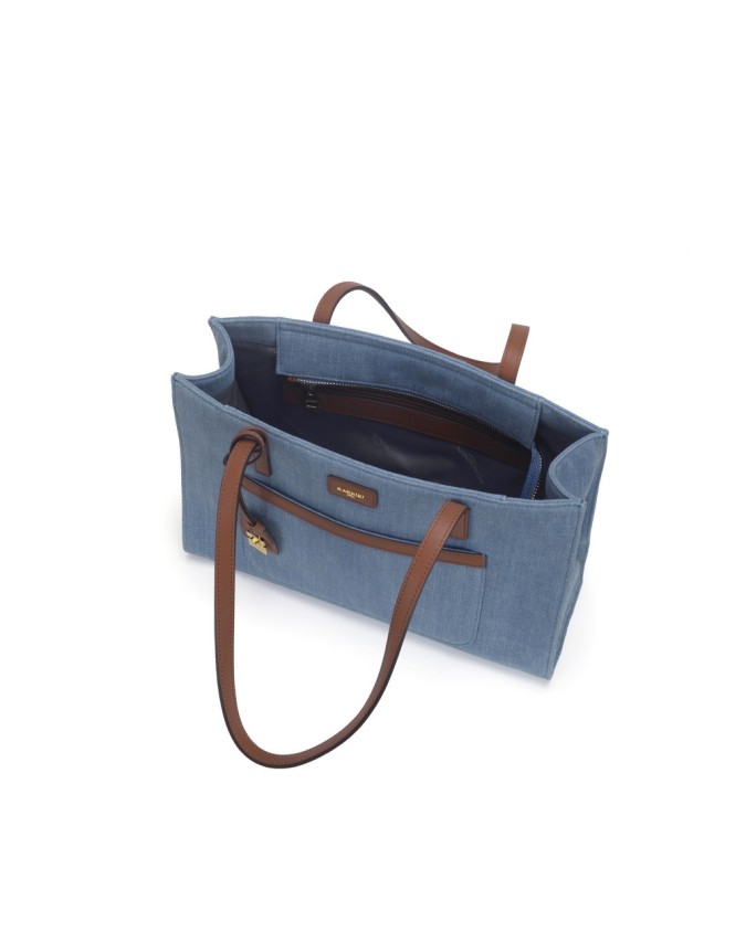 Nannini - Borsa in Nylon con Dettagli in Pelle Carla