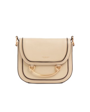 The Bridge - Luce Leather Shoulder Bag with Flap - Butter