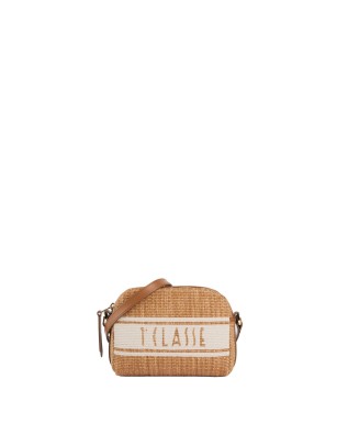 Alviero Martini Prima Classe - Borsa a tracolla reporter in tessuto effetto rafia Coast