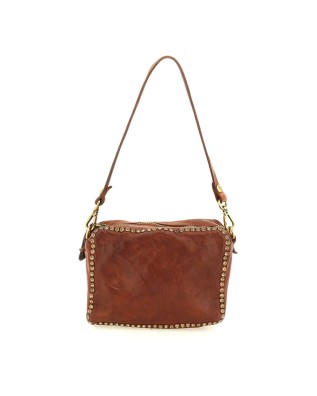 Campomaggi - Borsa bauletto con tracolla in pelle e borchie
