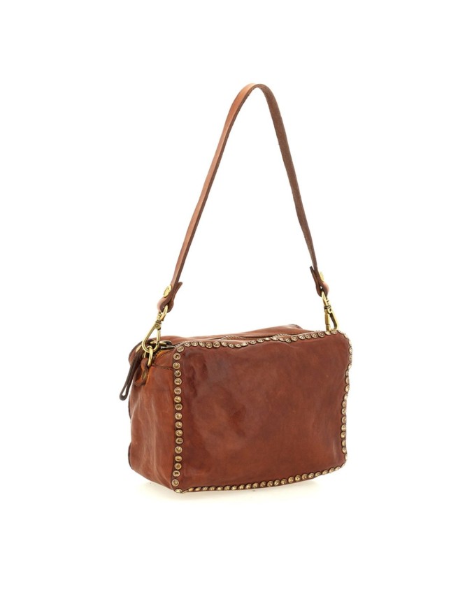  Campomaggi - Borsa bauletto con tracolla in pelle e borchie