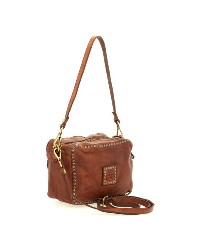  Campomaggi - Borsa bauletto con tracolla in pelle e borchie