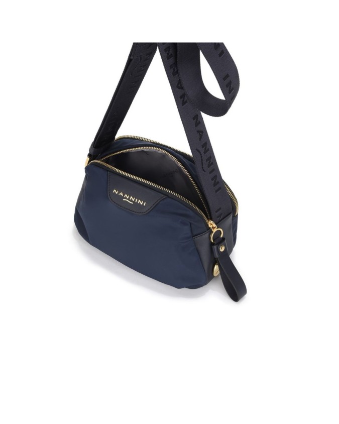  Nannini - Borsa a tracolla piccola in nylon e pelle Liberty