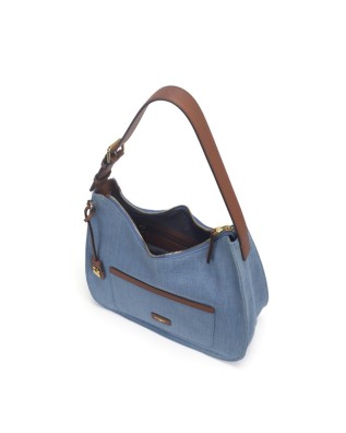 Nannini - Borsa a spalla hobo in denim e pelle Carla 2
