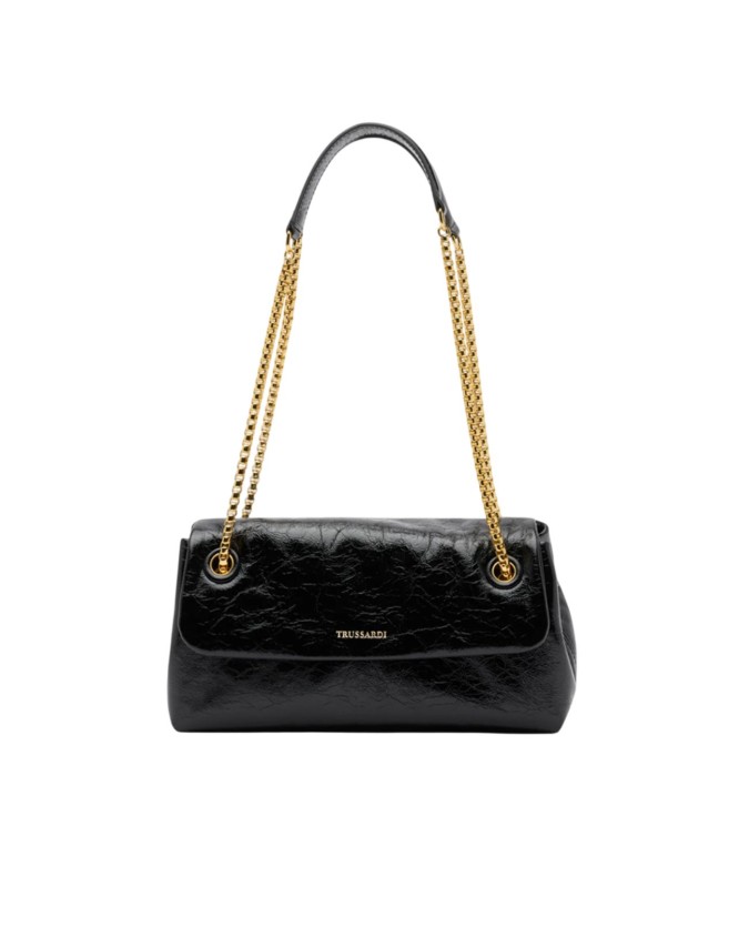  Trussardi - Borsa a tracolla mini in pelle cracklé con catena