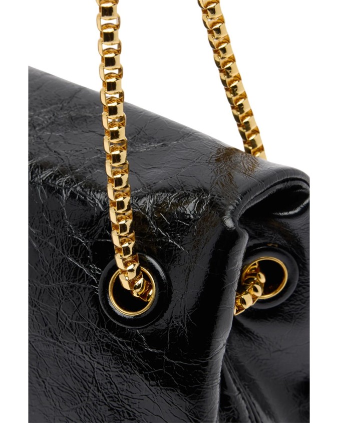  Trussardi - Borsa a tracolla mini in pelle cracklé con catena