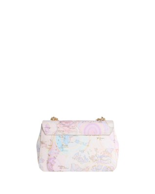 Alviero Martini Prima Classe - Borsa a tracolla in tessuto goffrato stampa Geo Dots Art 2