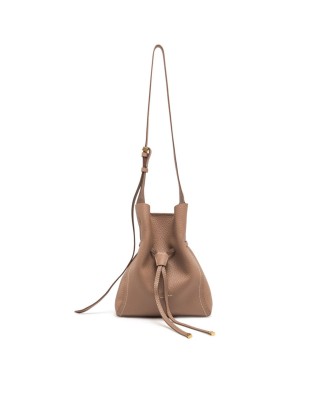 Gianni Chiarini - Borsa a secchiello con coulisse in pelle Sienna