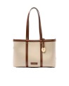  Trussardi - Borsa shopper in canvas e pelle Elba