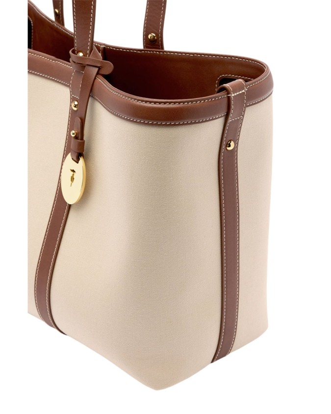 Trussardi - Borsa shopper in canvas e pelle Elba