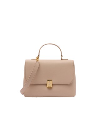  Trussardi - Borsa a mano in pelle con patta e tracolla Cameo