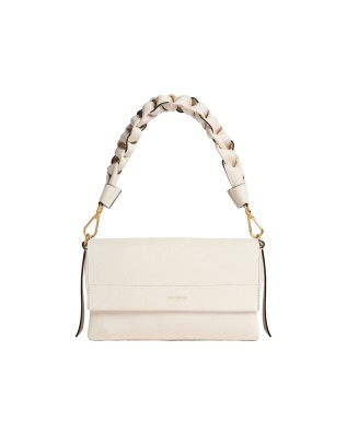  Coccinelle - Borsa a mano in pelle con manico intrecciato