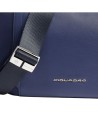 Piquadro - Damen-Umhängetasche aus Leder und recyceltem Stoff