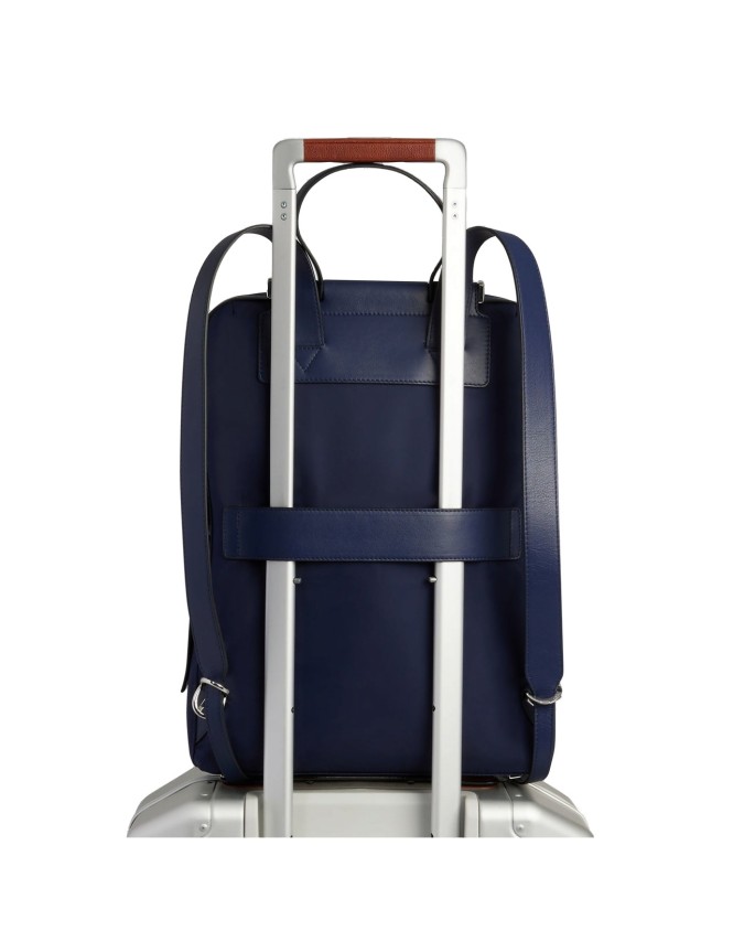  Piquadro - Zaino donna in pelle e tessuto riciclato porta pc