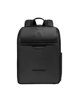 Piquadro - Leather travel backpack with a compartment for...