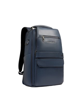 Piquadro - Zaino da viaggio in pelle personalizzabile porta pc 14" Solm 2