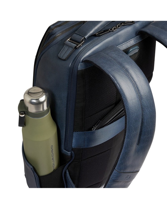  Piquadro - Zaino da viaggio in pelle personalizzabile porta pc