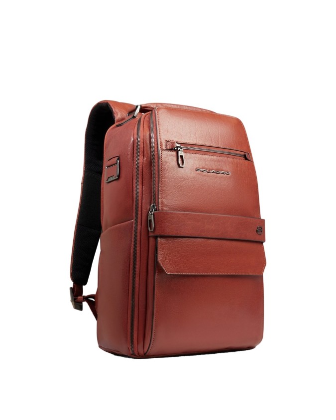  Piquadro - Zaino da viaggio in pelle personalizzabile porta pc
