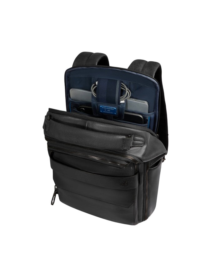 Piquadro - Zaino da viaggio in pelle personalizzabile porta pc