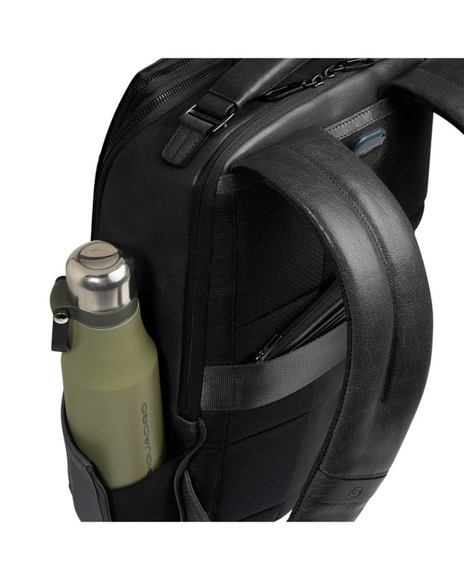  Piquadro - Zaino da viaggio in pelle personalizzabile porta pc