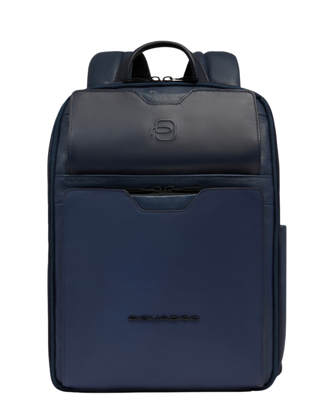 Piquadro - Leather travel backpack with a compartment for a