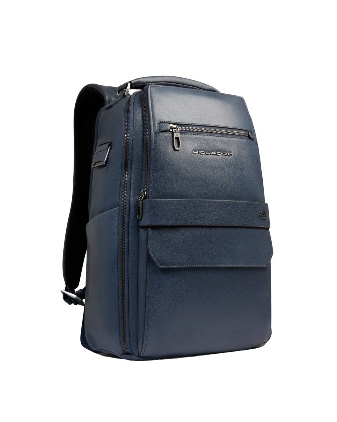  Piquadro - Zaino da viaggio in pelle personalizzabile porta pc