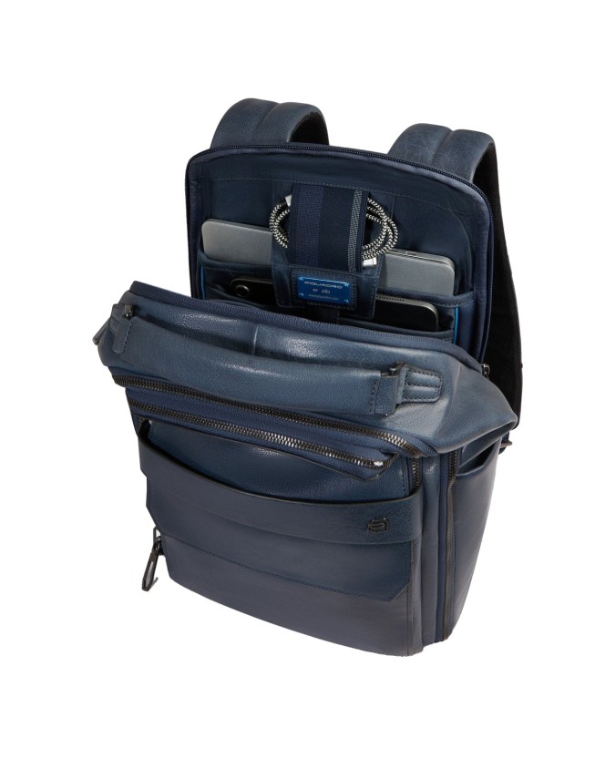 Piquadro - Zaino da viaggio in pelle personalizzabile porta pc