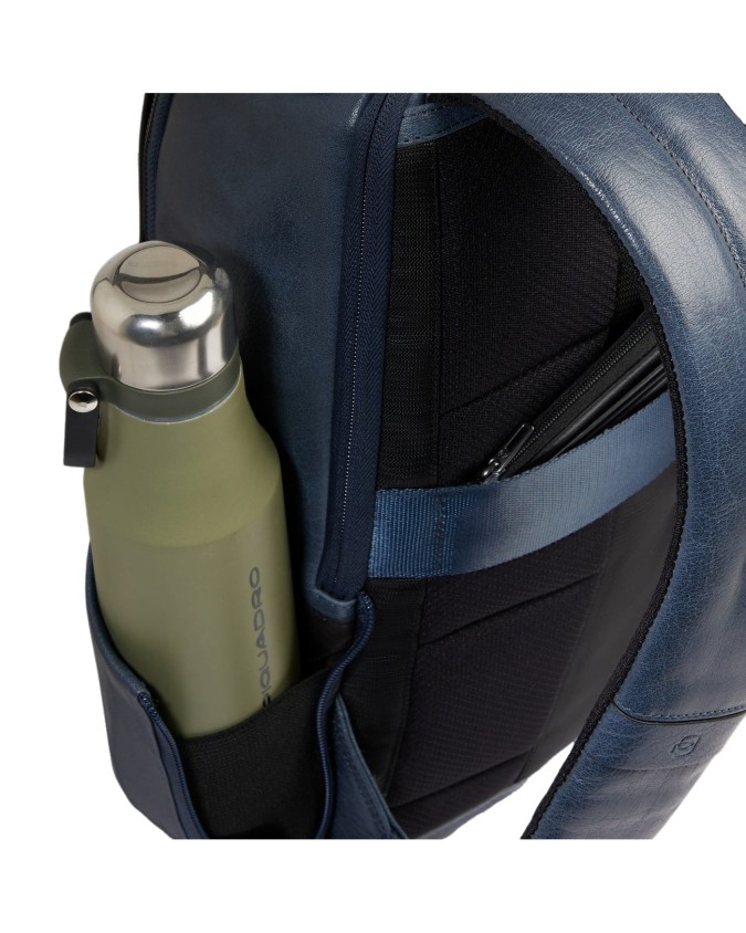  Piquadro - Zaino da viaggio in pelle personalizzabile porta pc