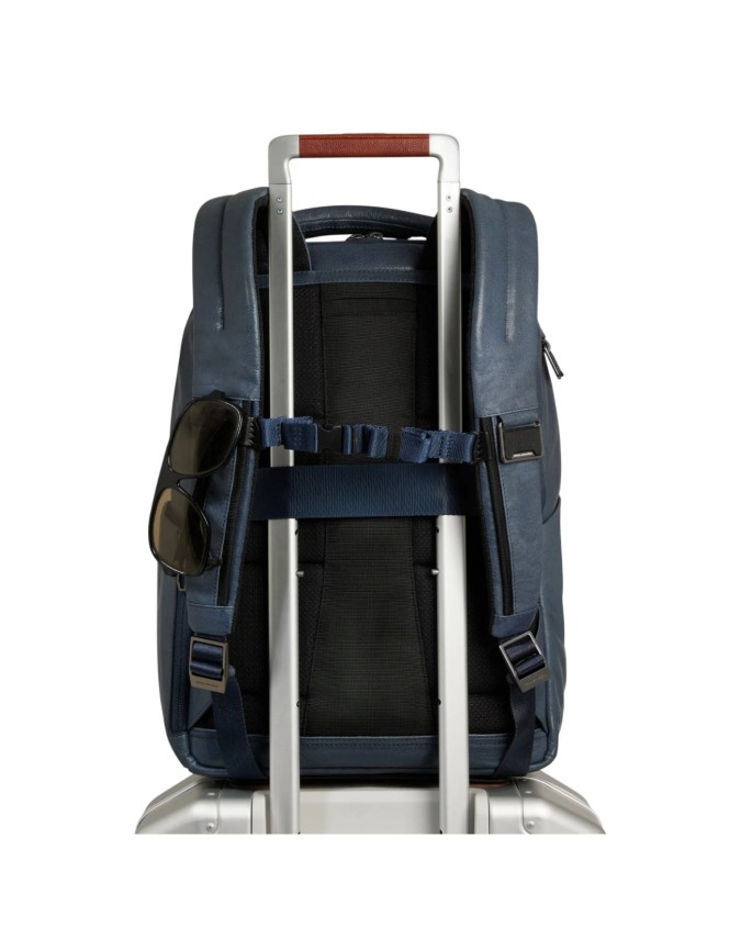  Piquadro - Zaino da viaggio in pelle personalizzabile porta pc