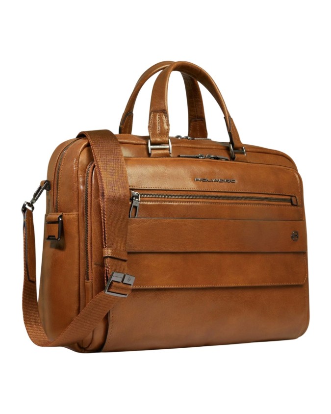  Piquadro - Cartella a due manici porta pc 15,6'' in pelle Solm