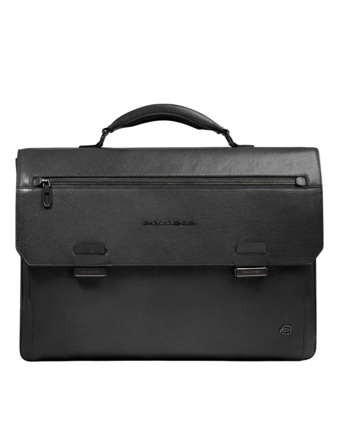 Piquadro - Solm Leather Briefcase with Flap, Fits a 15.6''