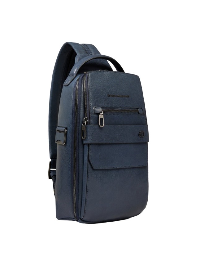 Piquadro - Zaino monospalla uomo in pelle porta iPad®mini Solm