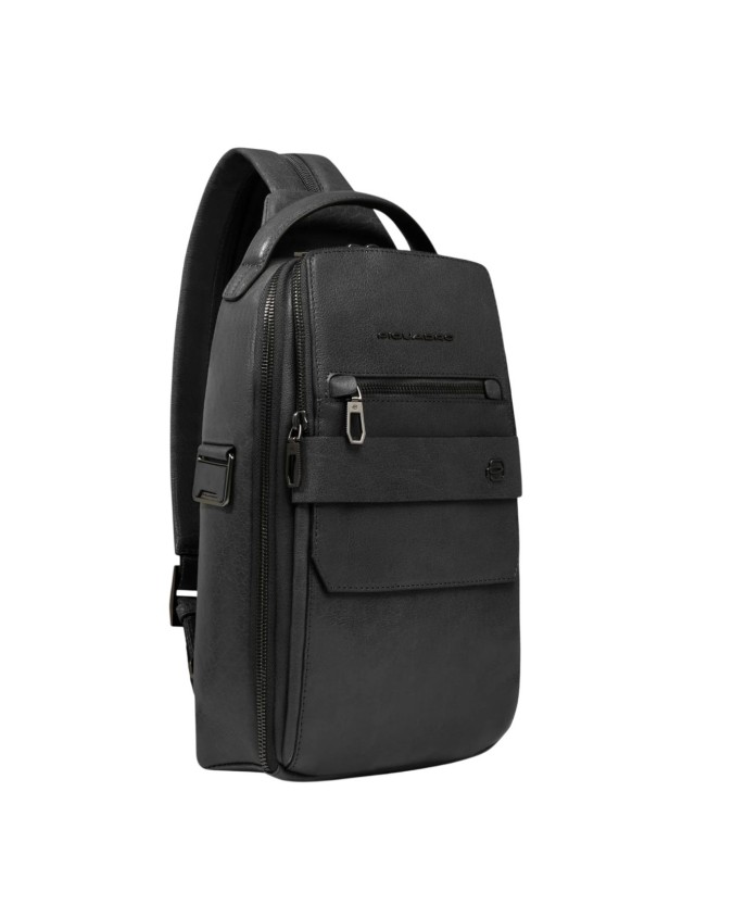  Piquadro - Zaino monospalla uomo in pelle porta iPad®mini Solm